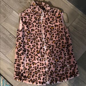 Leopard Print Fleece Vest